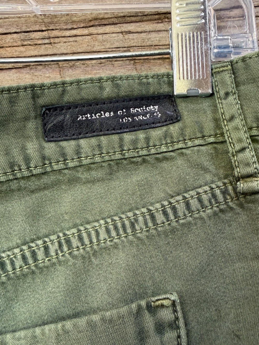 Articles of Society Belle shorts, army green, 26 - Picture 5 of 10